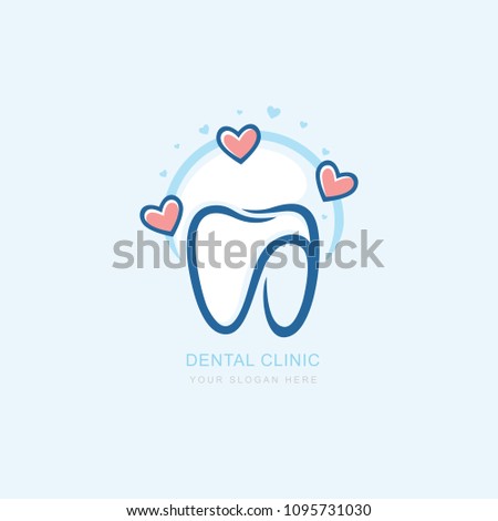 Vector graphic icon template for dental clinic. dentist treatment and health and mouth Hospital. Art illustration for your business. Logotype, Logo