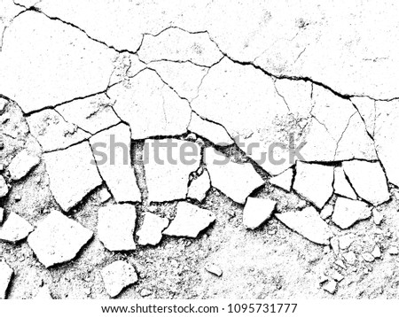 Cracked concrete texture background. Grey surface with cracks close up.      