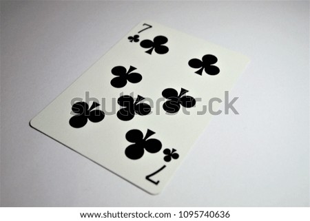 Stock Photo Of 7 Of Clubs Playing Card On White Background 