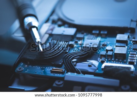 Computer repair hardware, Computer repair Royalty-Free Stock Photo #1095777998