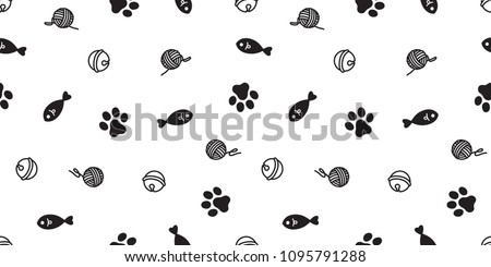 cat seamless pattern kitten paw cat toy vector scarf isolated repeat background wallpaper cartoon