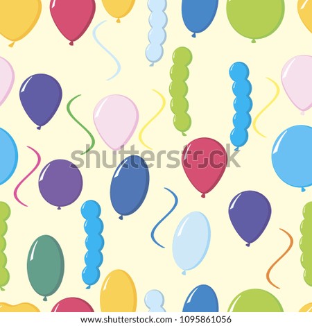 vector seamless pattern of colorful balloons