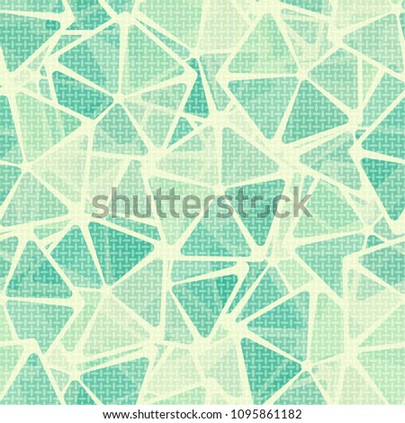 A seamless pattern of pentagons, has transparent elements and a grid of the main texture. Fashionable, stylish, youth. Brings good luck.