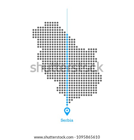 Serbia doted map desgin vector 