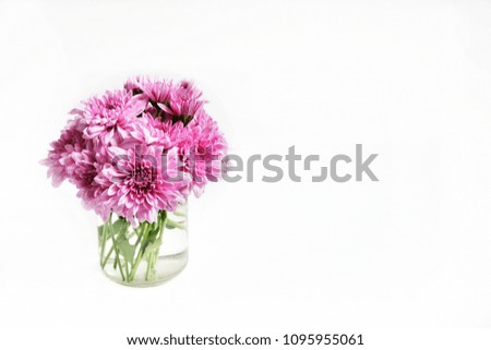 bouquet of flower in vase on white background