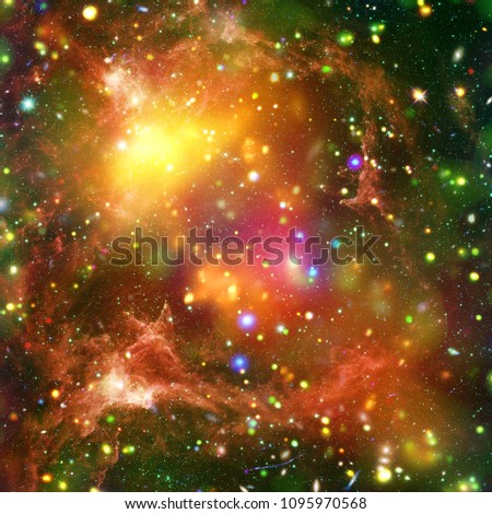 Colorful space nebula. The elements of this image furnished by NASA.
