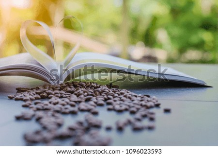 Coffee bean and a book