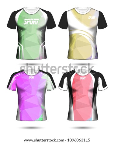 Set of Soccer sport t-shirt layout design poly template and polo shirt vector illustration 