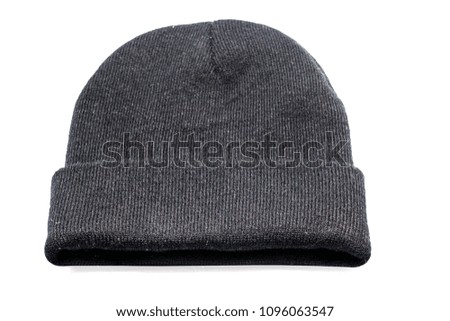 Black cloth hat isolated on white background with clipping path