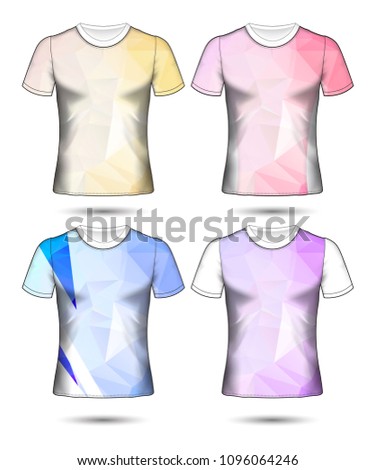 Set of  t-shirt layout design poly template and polo shirt vector illustration 