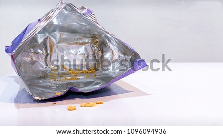 Consumed and Emptied Bag of Potato Chips 