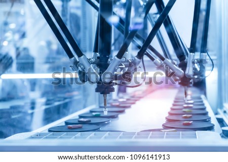 robotic pneumatic piston sucker unit on industrial machine,automation compressed air factory production Royalty-Free Stock Photo #1096141913
