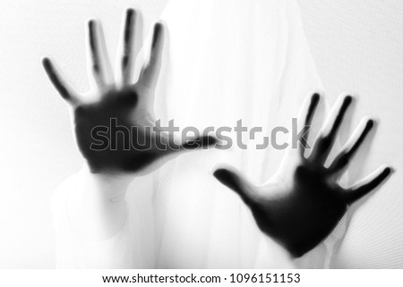 silhouette hands and shadows isolated on white background 
