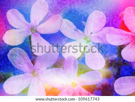 creative floral picture with patina texture