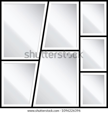 Vector frames photo collage simple clipping mask