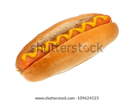 Hot dog or Wiener with mustard, the ultimate classic finger food