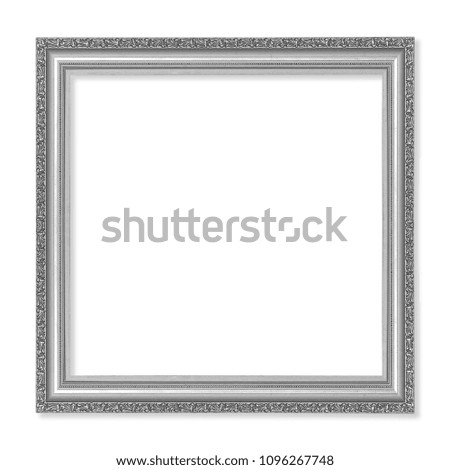 antique gray frame isolated on black background with clipping path