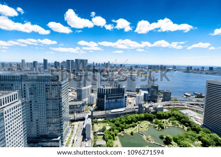 View of Tokyo Skyline, Tokyo, Japan.