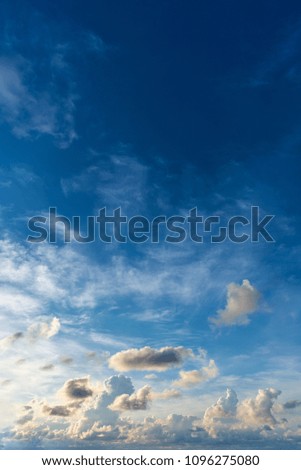 image of blue sky and white cloud on day time for background usage.(vertical).