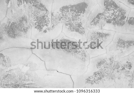Texture of abstract  cracked gray concrete wall panel for background, black and white tone