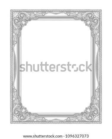 Silver frame isolated on the white background