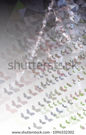 Abstract vertical background with flying butterflies. Vector clip art.