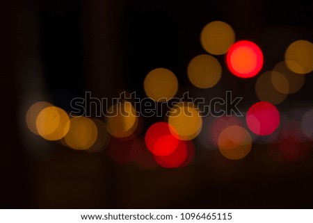 bokeh lights from cars in Madrid city