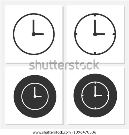 Clock Icon Set Vector Design