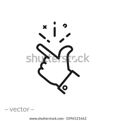 easy icon, finger snapping line sign - vector illustration eps10 Royalty-Free Stock Photo #1096521662