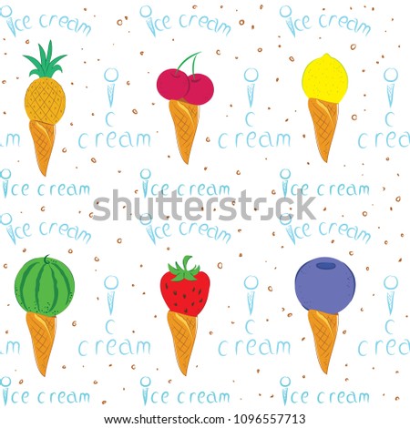 Vector seamless bright background with simple watermelons, watermelon slices, and watermelon seeds. Variants of use on wallpaper, clothing, paper, fabric, banners, posters.