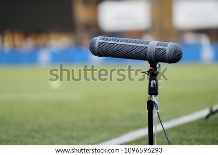 Professional microphone for live sport broadcasting on soccer field