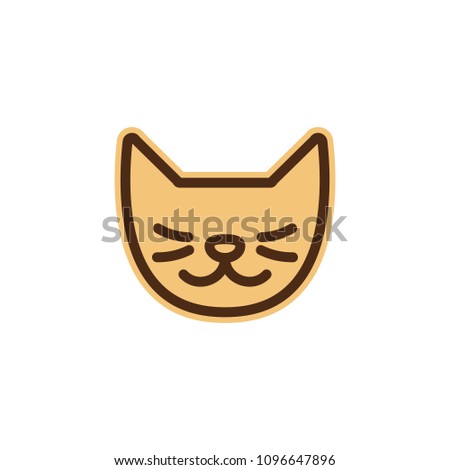 Simple cute funny cat face logo icon shape