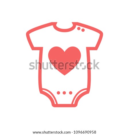 baby clothes icon outline pink color vector