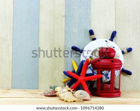 nautical concept with marine life style objects with space background