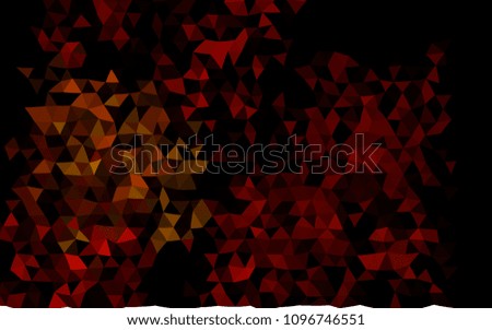 Dark Red, Yellow vector low poly pattern. Triangular geometric sample with gradient.  The elegant pattern can be used as part of a brand book.