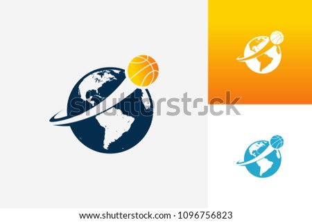 World Basketball Logo Template Design Vector, Emblem, Design Concept, Creative Symbol, Icon