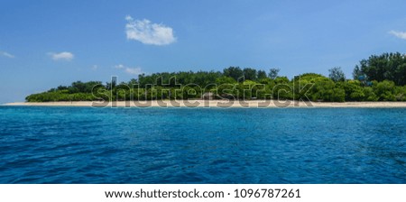 Beautiful sea at summer day on Gili Island, Lombok, Indonesia.