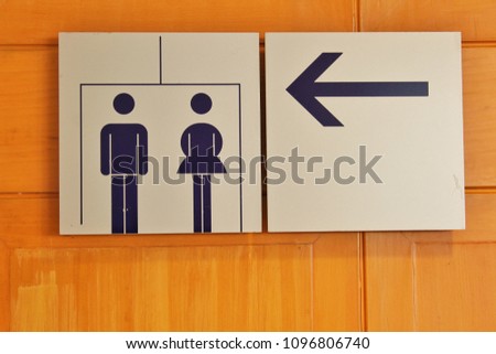 Signs to men's and women's bathrooms.