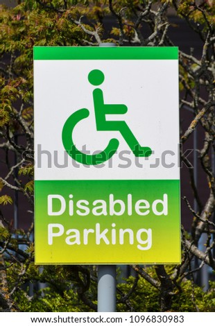 Disabled Parking Road Sign, UK
