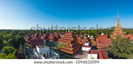 Top View Mandalay palace, Mandalay, Myanmar  palace