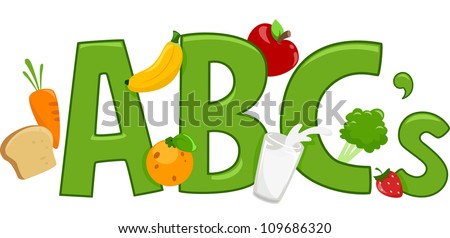 Text Illustration Featuring Healthy Food