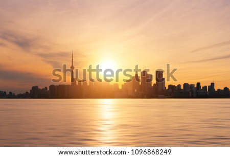 Toronto skyline at sunset