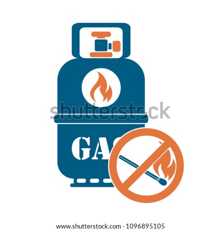 Camping gas bottle icon. Flat icon isolated. Vector illustration

