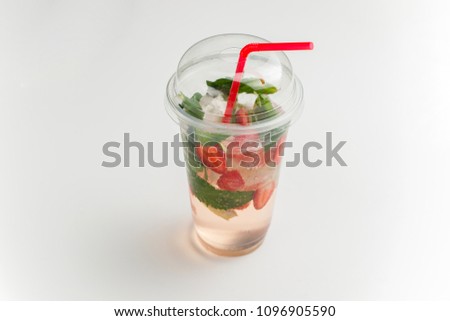 Summer refreshing drink with strawberry flavor for restaurant menu