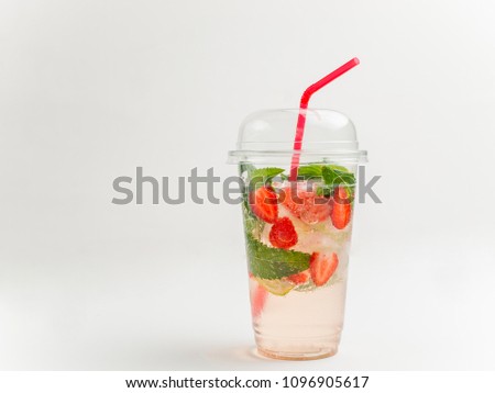 Summer refreshing drink with strawberry flavor for restaurant menu
