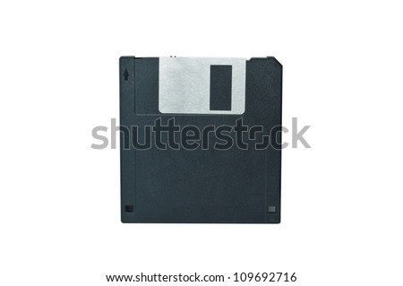 Diskette in black on a white background.