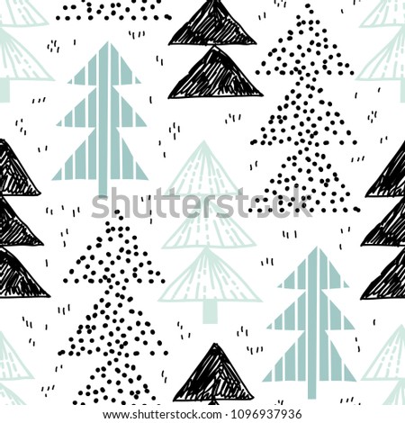 Childish seamless woodland pattern. Perfect for kids apparel, fabric, textile, nursery decoration, wrapping paper. Scandinavian style.