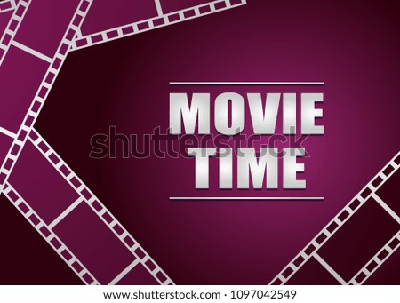 movie strip on pink background vector background