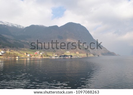 Norway Fjords Sognefjorden, Sognefjord, near Bergen, Natural landscapes Norway, Mountains, snow, tourism