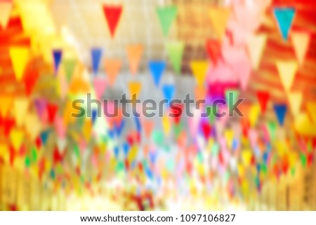 Blurred color of the flag in the carnival